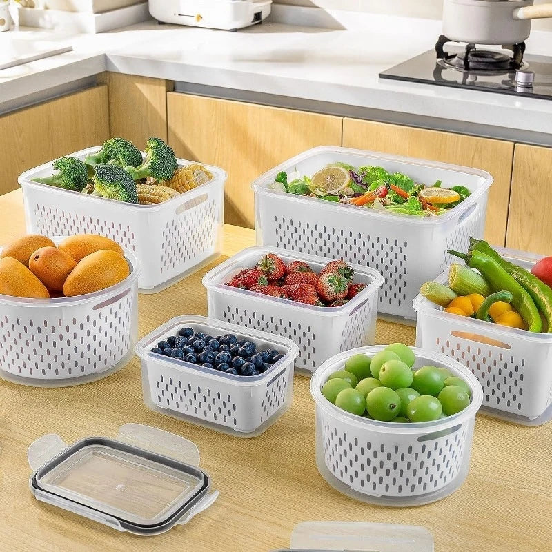 Fridge organizer bins