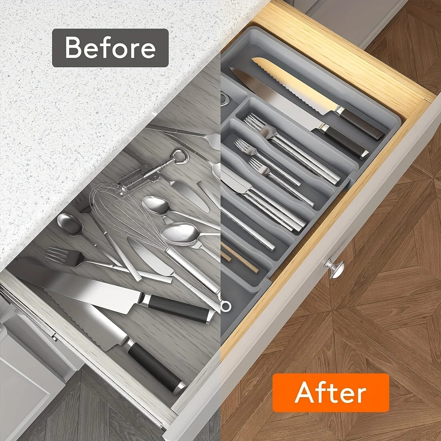 Adjustable drawer organizer