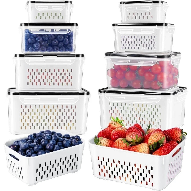 Fridge organizer bins