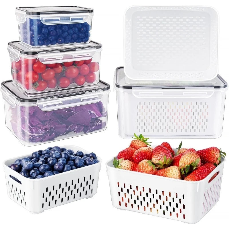 Fridge organizer bins