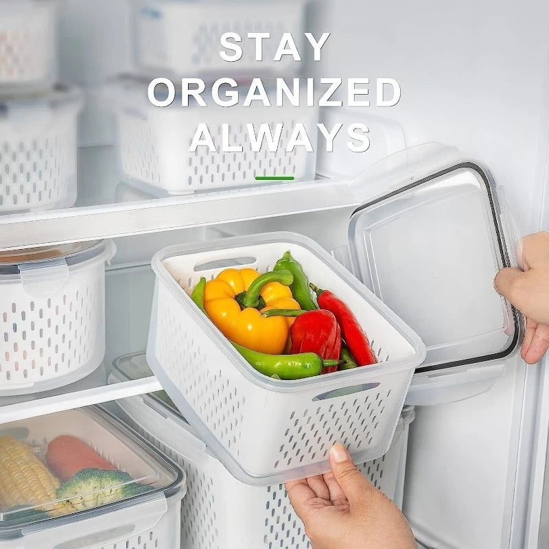 Fridge organizer bins